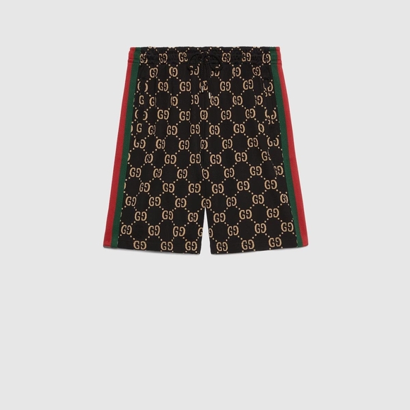 Gucci GG Monogram Black and Tan Men's Shorts - Picture 4 of 7